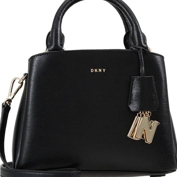 DKNY Black Satchel or Crossbody with Gold Accents - Picture 1 of 6